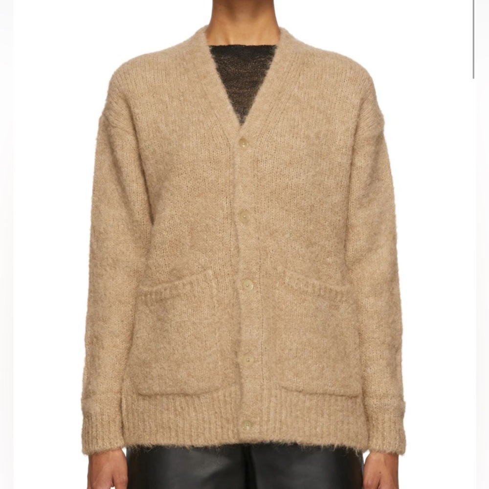 XS Auralee Alpaca Wool Tan Cardigan